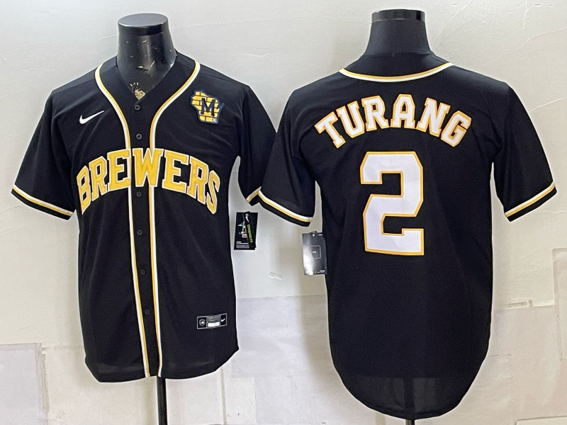 Men 2026 Milwaukee Brewers #2 Turang black Game Nike MLB Jersey 0804002->baltimore orioles->MLB Jersey